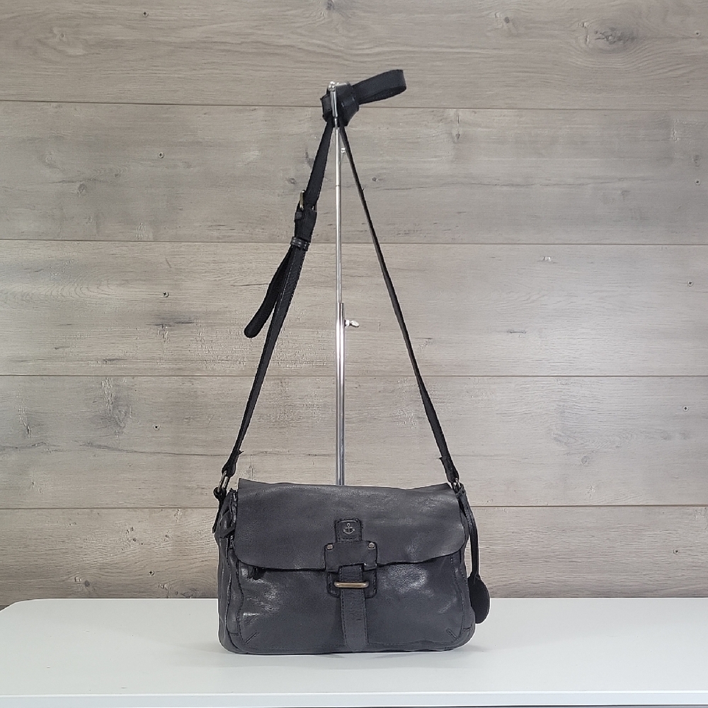 Harbour 2Nd for Anthropologie Black Leather Crossbody Bag